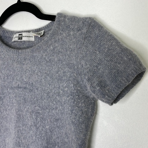 vintage Y2K fuzzy soft angora lambswool baby cropped top - Picture 2 of 6